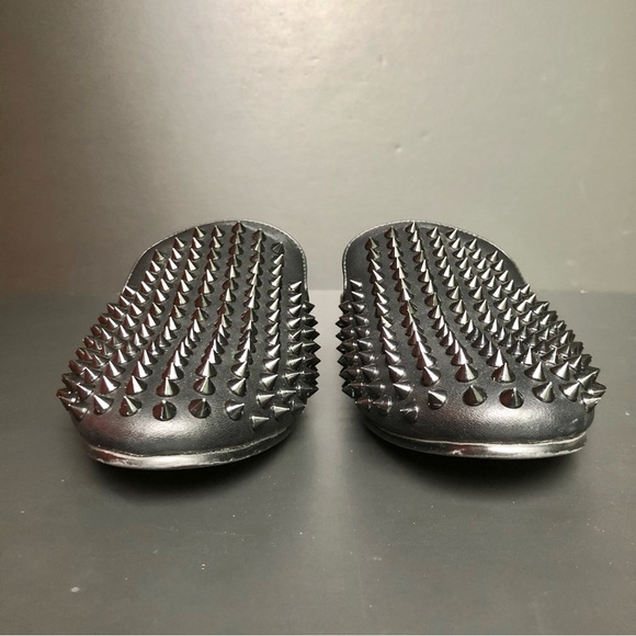 Saks Fifth Avenue Rudy Black Studded Leather Mules Men’s 7 Women’s 8.5 Punk Edgy - Picture 5 of 11